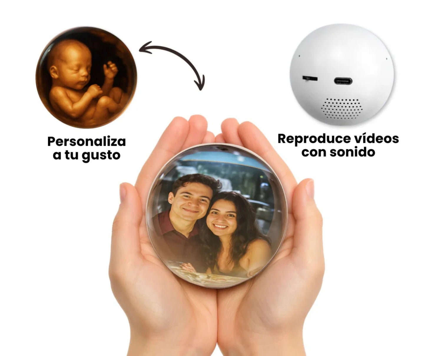 Esfera de cristal 3D para almacenar recuerdos